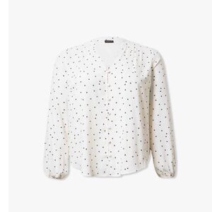 Torrid White Blouse with Black Dots